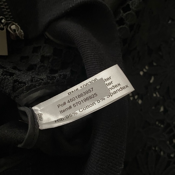 Boston Proper Women Long Sleeve Cutouts Lace Floral, Zip up Sweater - Picture 8 of 8